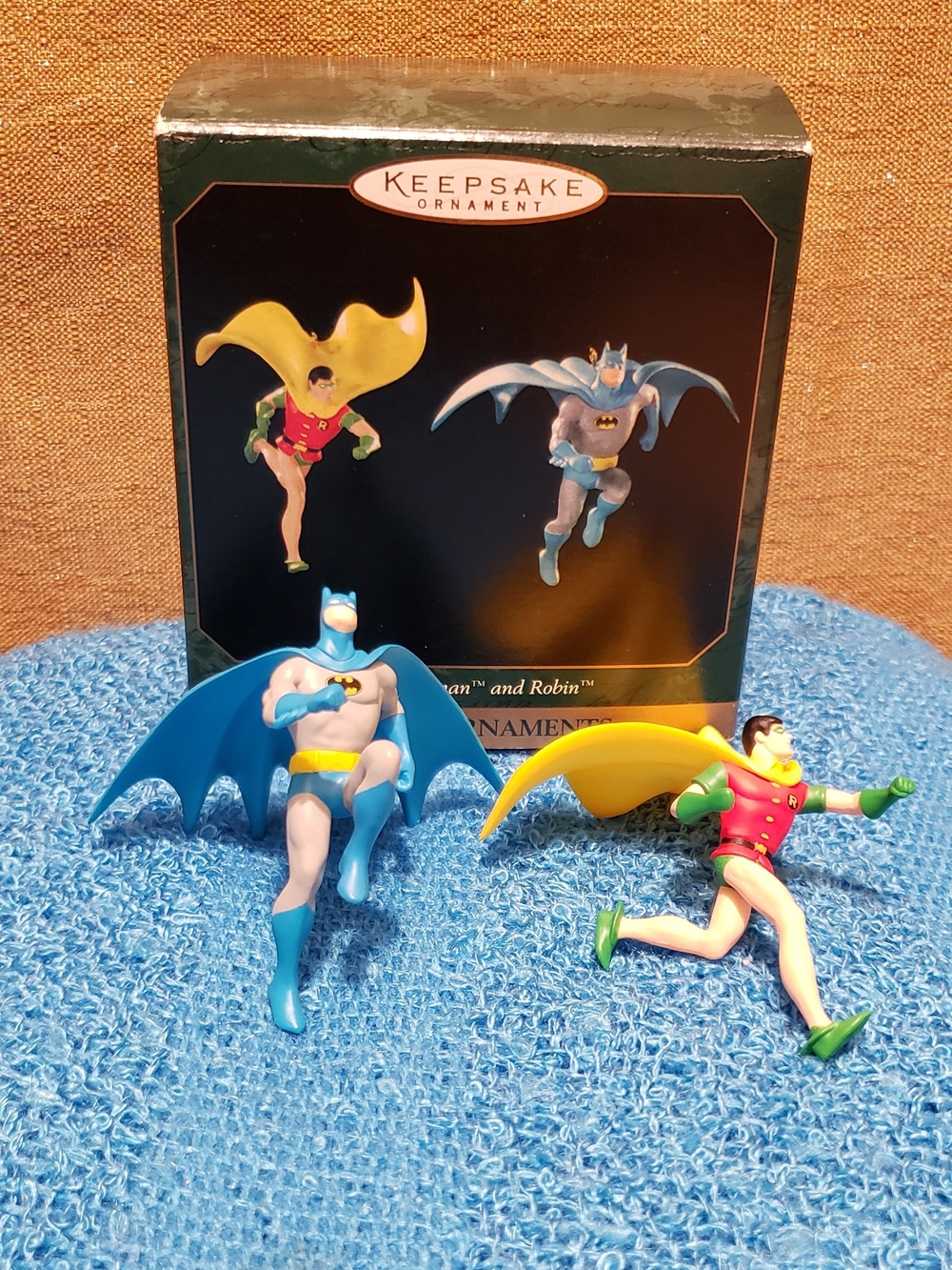 Hallmark Keepsake Batman and Robin Miniature Ornaments In Blue, Yellow, Red